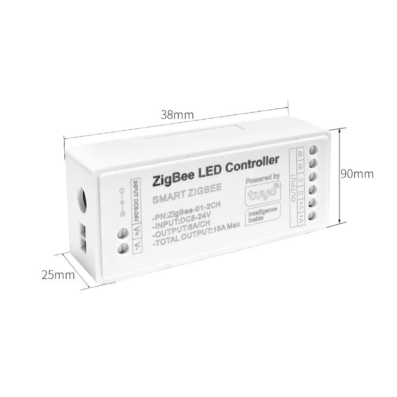 contrôleur led zigbee smart 12v 24v rgb cct interrupteur alexa blanc moderne