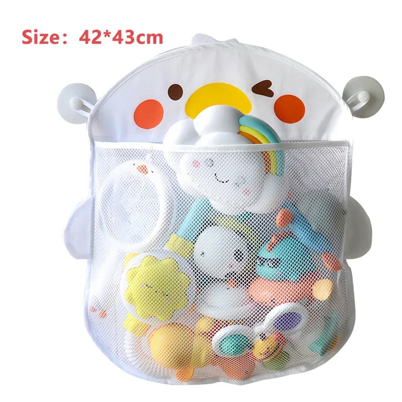 Sac rangement bain maille fine blanc succion moderne jouets bain shampooing savon brosse