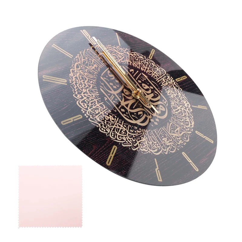 horloge murale ornementale artisanale noir doré arabesque décoration murale intérieure musulman