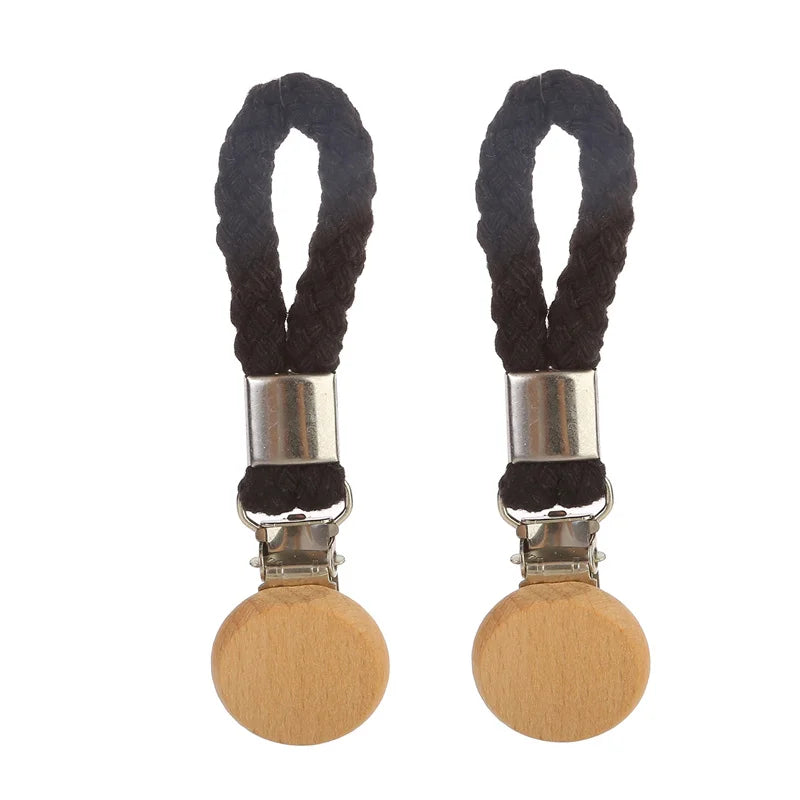 porte serviettes moderne rustique clips métalliques cordon tressé boutons bois gris noir blanc tissu