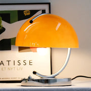 lampe table vintage orange rouge acier inoxydable base circulaire salon chambre