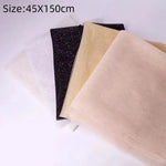 tissu pailleté blanc doré élégant décoration couture 45x150cm glamour opaque bricolage
