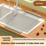 étendoir vaisselle pliable moderne acier inoxydable gris blanc clips fonctionnel cuisine