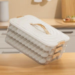 boîte rangement transparente réutilisable qualité alimentaire plastique moderne pratique poignées couvercle blanc beige
