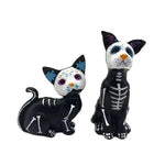 figurines animaux squelettes halloween noires fleurs peintes citrouilles araignées déco automne
