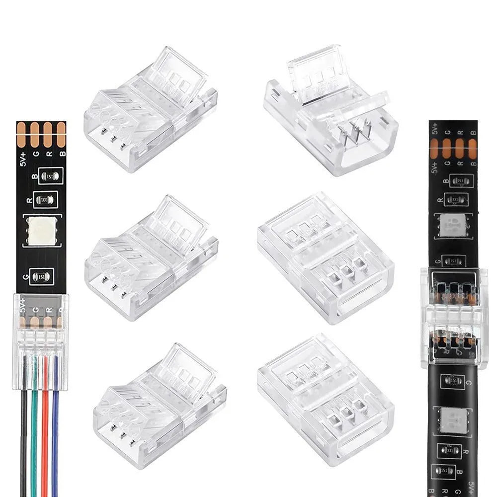 connecteurs led 2pin 3pin 4pin 5pin 6pin 8mm 10mm 12mm transparent certification rohs ul