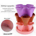 pots fleurs empilables moderne violet vert rose orange grille drainage roues pratiques