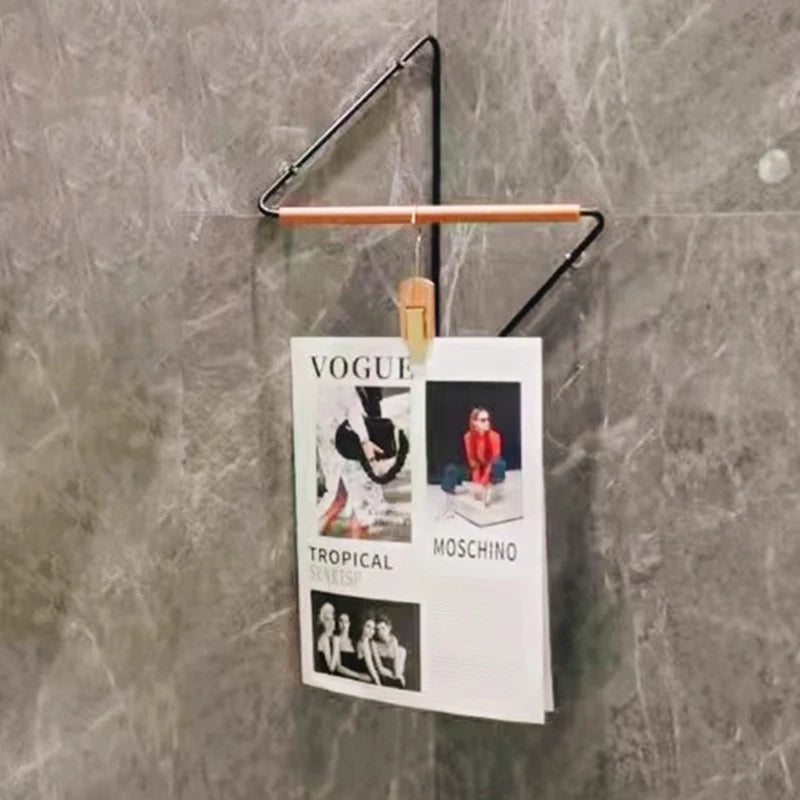 porte manteau mural bois clair métal noir minimaliste moderne 10+ crochets barre transversale pince