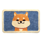 tapis bain antidérapant polyester shiba inu enfant moderne blanc bleu orange