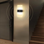 lampe murale moderne rechargeable led détecteur mouvement blanc noir aluminium usb