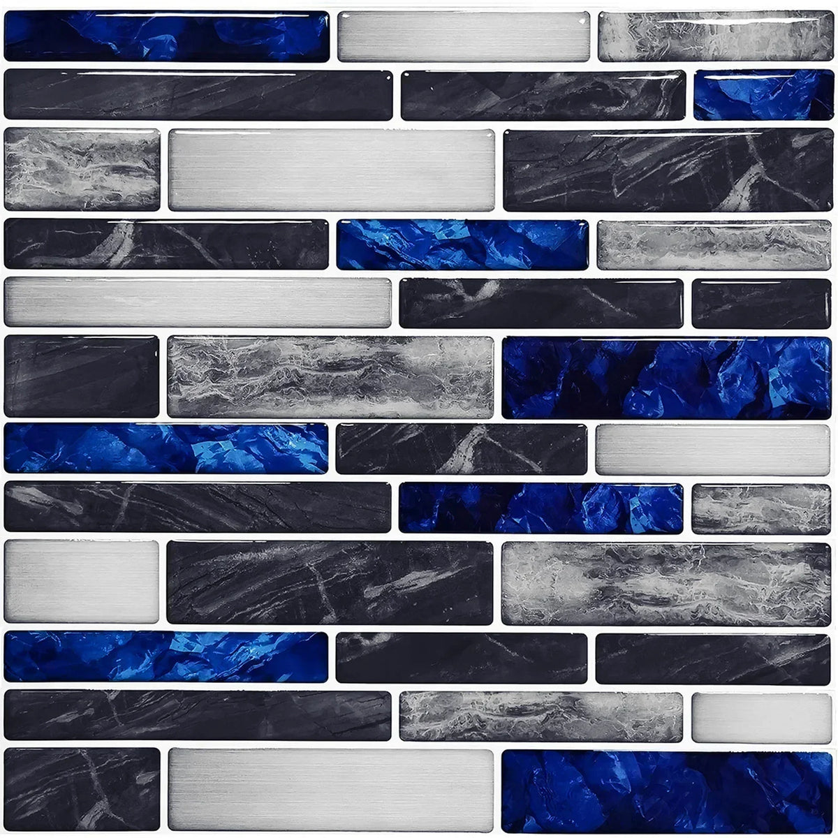 autocollants muraux marbre bleu gris blanc modernes 10 pièces 10cm 10cm imperméables self adhésifs