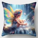 taies d'oreiller fleurs fée papillons motifs floraux couleurs vives lit décoration fantaisie magique polyester