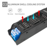 alimentation led 12v 24v 100w 150w 200w 300w 400w 60w noir transformateur industrielle ventilation