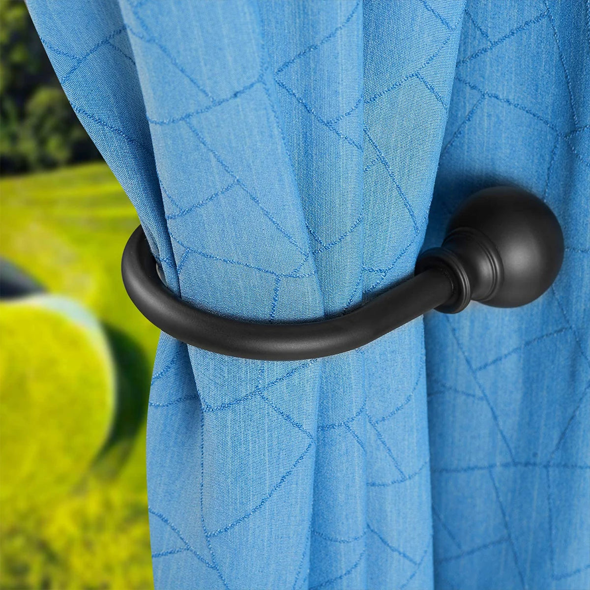 boucles rideau noir blanc modernes vis supports murales durable rondes lisses