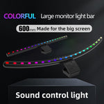 lampe barre lumière moniteur 60cm led rgb noir moderne clips contrôle USB