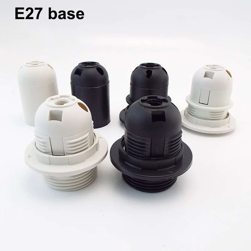 support douille lampe e14 e27 base abat jour moderne noir blanc fixation adhésive
