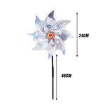 éolienne décorative rouge blanche glitter moderne oiseau répulsif jardin extérieur bleu fleuri