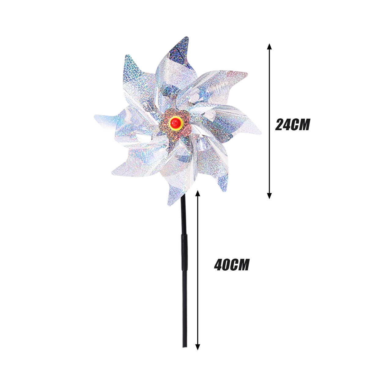 éolienne décorative rouge blanche glitter moderne oiseau répulsif jardin extérieur bleu fleuri