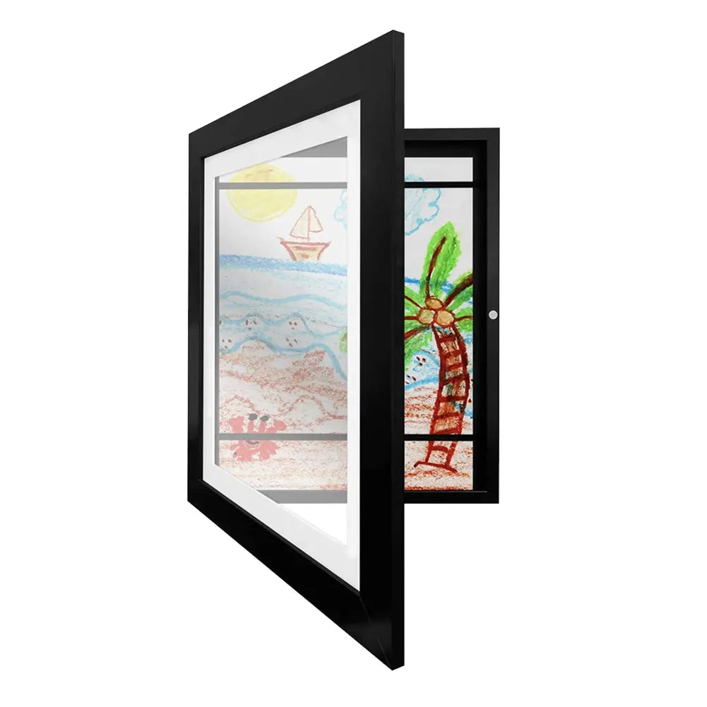 cadre tableau moderne clips magnétiques blanc noir dessins animés abstraits enfantin naturel