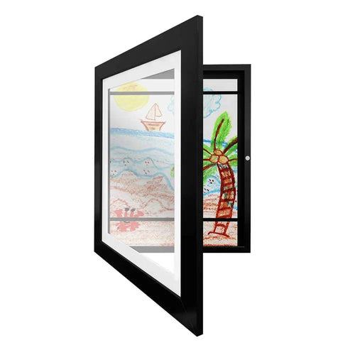 cadre tableau moderne clips magnétiques blanc noir dessins animés abstraits enfantin naturel
