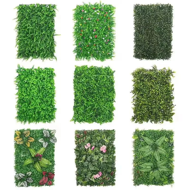 plantes artificielles feuilles fleurs vert rouge bleu jaune moderne minimaliste extérieur accrochéDecorationMur