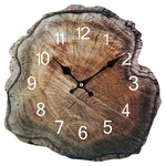 horloge murale bois naturelle rustique salon décoration vintage tranches marron brunOpaque horloge murale bois