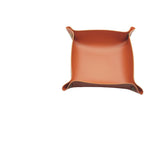 plateau bijoux simili cuir rose pâle dorés moderne 15cm 15cm rangement cosmétiques rechargeableversible
