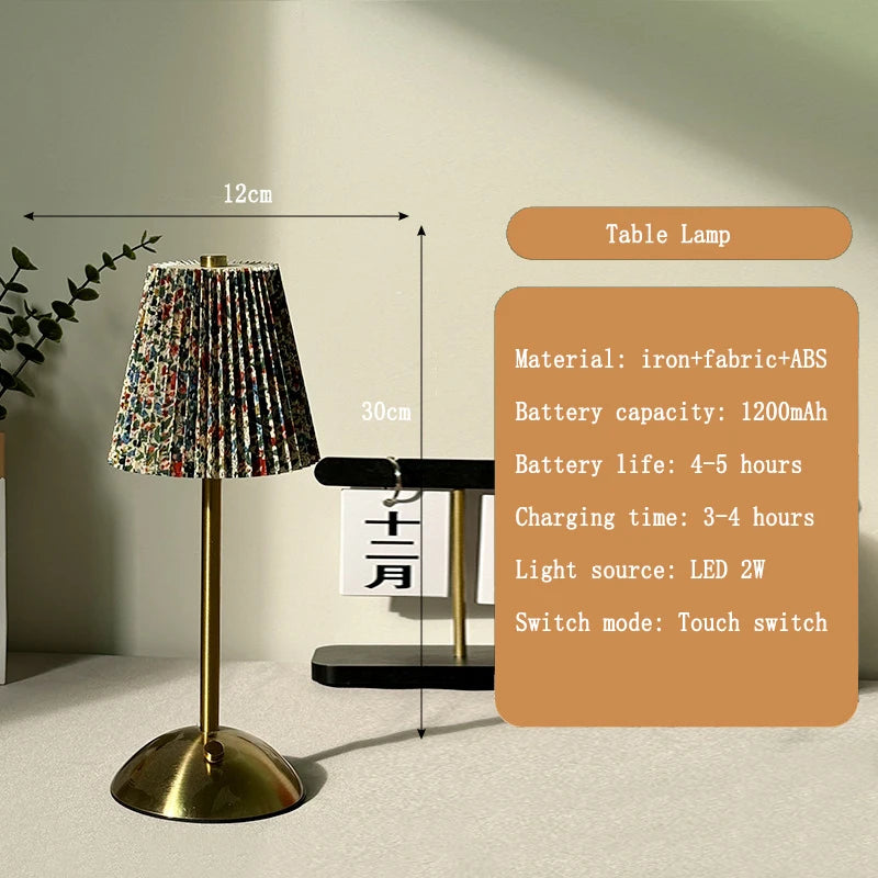 lampe table moderne or noir blanc plissée abat jour rechargeable certifications vde ul rohs