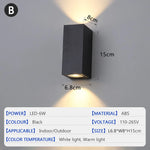 lampe murale led moderne double tête ip65 étanche noir haute basse luminosité