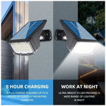 lampe solaire moderne noire bleue panneaux solaires led extérieure ip65