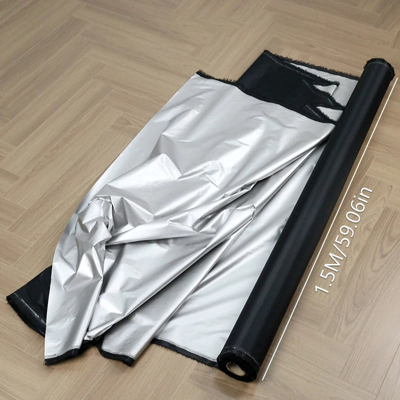 tissu occultant noir isolé revêtement argenté anti uv tissu acrylique opaque moderne 1m 150cm