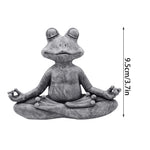 statue grenouille zen pose yoga résine gris pierre naturelle aspect texturé ciment brut jardin