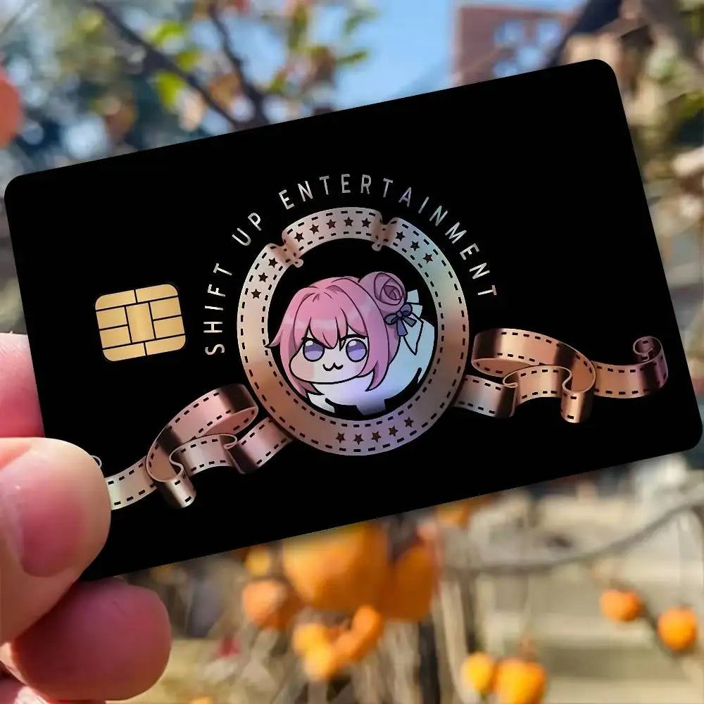 stickers carte bancaire laser waterproof antiusure dessin animé mascotte mignonne adhésifs rembourrables sans résidu