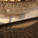lustre led doré cristal élégant intérieur salon cuisine transparentes fixations invisibles