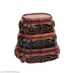 support bois sculpté plateau théière bols bonsai céramique décor asiatique traditionnel stand display