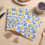 serviettes papier motif citron été blanc jaune bleu modernes 10 pièces 20 pièces