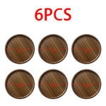 coasters bois naturels respectueux environnement minimaliste bois chêne noyer sets coeurs rectangles