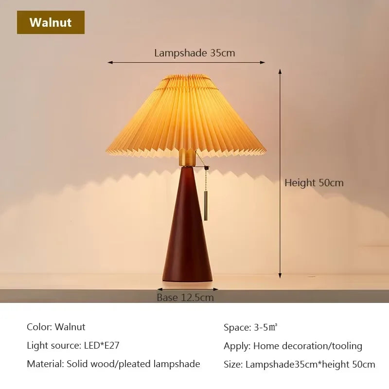 lampe table vintage plissée rouge beige moderne sans grille opaques