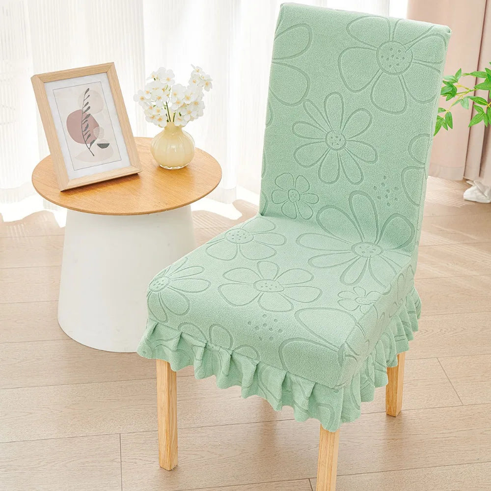 housse chaise moderne fleur imprimée rose vert beige bleu gris polyester extérieure accueil