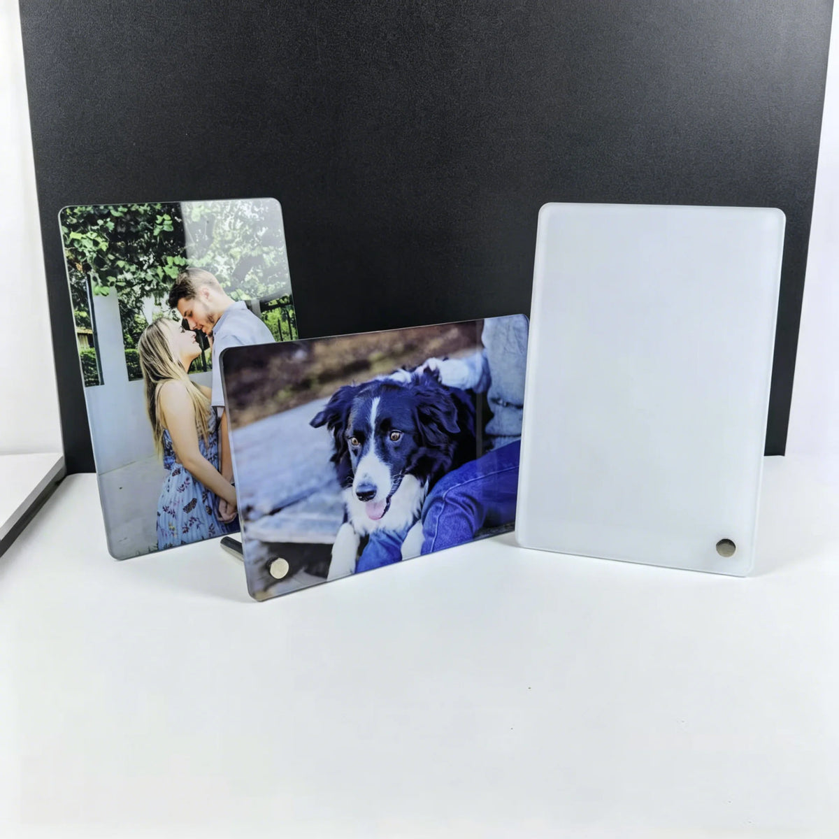 cadres photo blancs modernes imprimés sublimation 100x150mm transparents 60g acrylique