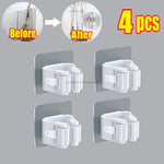 rangements adhésifs clips balai aspirateur moderne transparent blanc gris multifonctionnels