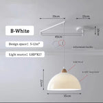 lampe suspendue moderne blanc noir flux lumineux led interrupteur bouton decoration chambre coucher