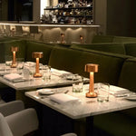 lampe table rechargeable or argent moderne minimaliste lisse brillante chambre