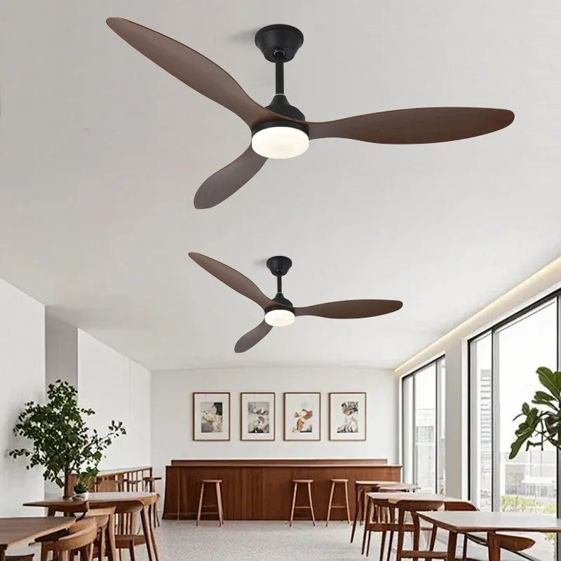 ventilateur moderne 42 inch blanc noir bois lampe intétrieure télécommande fixations ølets led