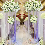 colonne décorative dorée fleurs artificielles élégante festivité transparente intérieur extérieur assemblage