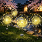 lumières solaires feux d'artifice multicolores modernes extérieures détecteur mouvement led autonomes festive vacances