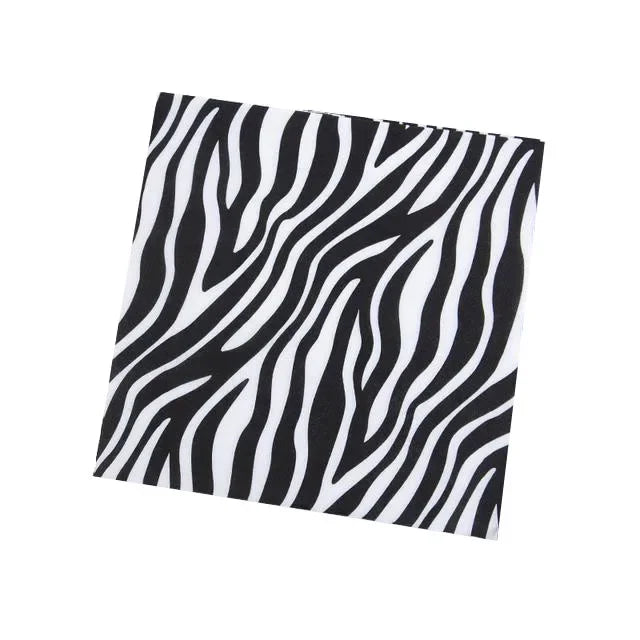 serviettes papier jetables motif animal zèbre léopard feuilles tropicales verte moderne anniversaire mariage baptême