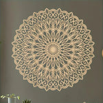 décoration murale mandala métal marron clair motifs floraux géométriques artisanat détaillé