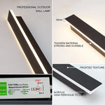 lampe murale led moderne noire frosted 40cm 60cm 80cm 100cm 120cm