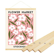 cadre mural magnétique bois floral rose posters suspendus aimants vintage minimaliste